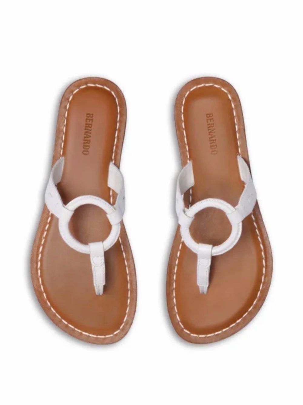 Bernardo White Leather Matrix 2 Thong Sandals 🔥 Size 9